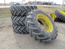 480/70R34 Michelin OmniBib R-1W on John Deere Yellow 12-Hole Waffle Wheel (Groups of 3 bolts) 75%