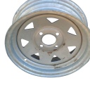 4.5"W x 13"D, Galvanized 4-Hole Spoked Trailer