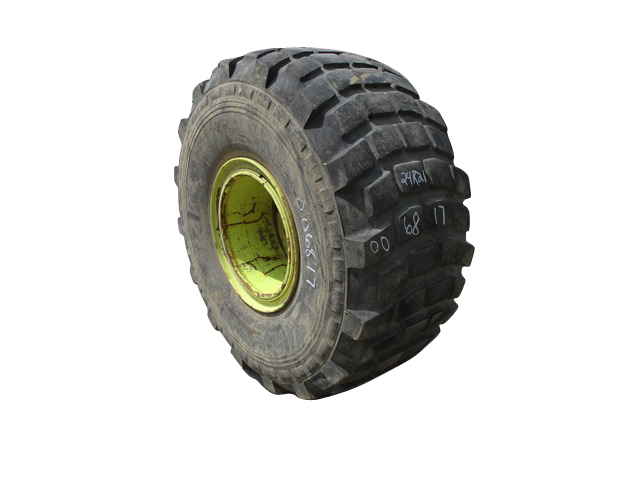 24/R21 Michelin XZL on John Deere Yellow 10-Hole Terra Rim 70%