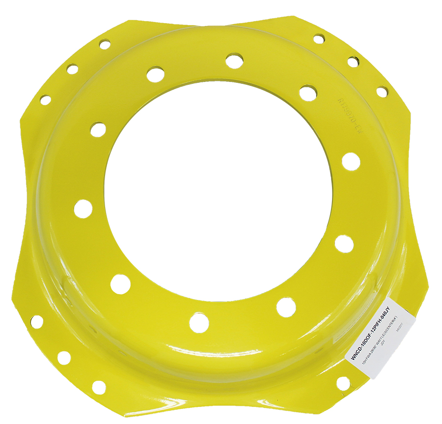 10-Hole Waffle Wheel (Groups of 3 bolts) Center for 28" - 30" Rim, John Deere Yellow
