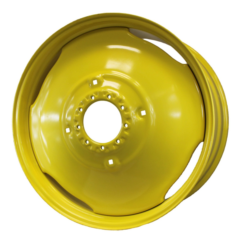12"W x 38"D, John Deere Yellow 9-Hole Stamped Plate