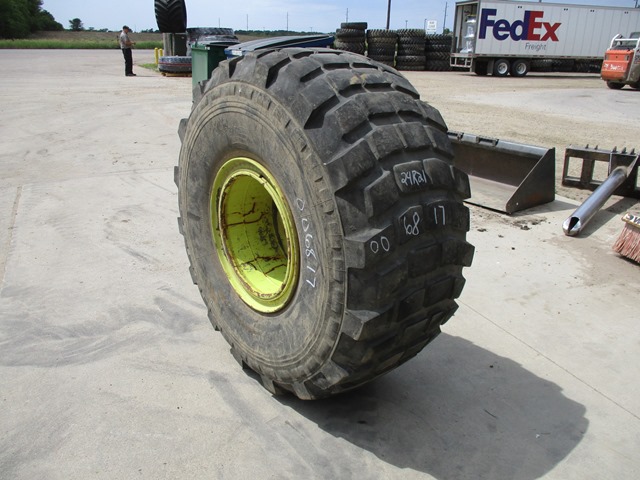 24/R21 Michelin XZL on John Deere Yellow 10-Hole Terra Rim 70%