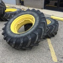 16.9/R28 Michelin AgriBib R-1W on John Deere Yellow 12-Hole Waffle Wheel (Groups of 3 bolts) 40%