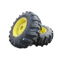 17.5/L-24 Titan Farm Industrial Tractor Lug R-4 on John Deere Yellow 8-Hole Formed Plate 99%