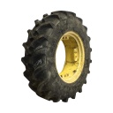 340/85R24 Firestone Radial All Traction DT R-1W on John Deere Yellow 8-Hole Rim with Clamp/U-Clamp (groups of 2 bolts) 95%