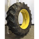 480/70R34 Goodyear Farm DT810 Super Traction R-1W on John Deere Yellow 12-Hole Waffle Wheel (Groups of 3 bolts) 70%