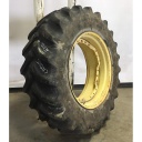 480/70R34 Firestone Radial 9000 R-1W on John Deere Yellow 12-Hole Waffle Wheel (Groups of 3 bolts) 55%