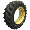 540/65R28 Michelin Multibib R-1W on John Deere Yellow 10-Hole Formed Plate 80%