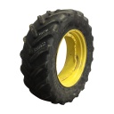 480/70R34 Michelin OmniBib R-1W on John Deere Yellow 8-Hole Waffle Wheel (Groups of 2 bolts) 30%