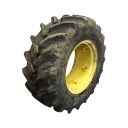 440/65R24 Goodyear Farm DT818 Optitrac R-1W on John Deere Yellow 6-Hole Rim with Clamp/Loop Style 75%