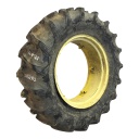 14.9/-28 Firestone Traction Field & Road R-1 on John Deere Yellow 6-Hole Rim with Clamp/Loop Style 75%