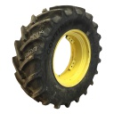 480/70R30 Continental HC70 R-1W on John Deere Yellow 8-Hole Rim with Clamp/U-Clamp (groups of 2 bolts) 95%