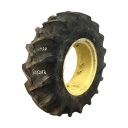 14.9/-24 Firestone Traction Field & Road R-1 on John Deere Yellow 8-Hole Rim with Clamp/Loop Style (groups of 2 bolts) 95%