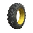 420/85R38 Goodyear Farm Optitrac R-1W on John Deere Yellow 12-Hole Waffle Wheel (Groups of 3 bolts) 45%