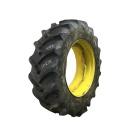480/70R34 Goodyear Farm DT810 Super Traction R-1W on John Deere Yellow 12-Hole Waffle Wheel (Groups of 3 bolts) 65%