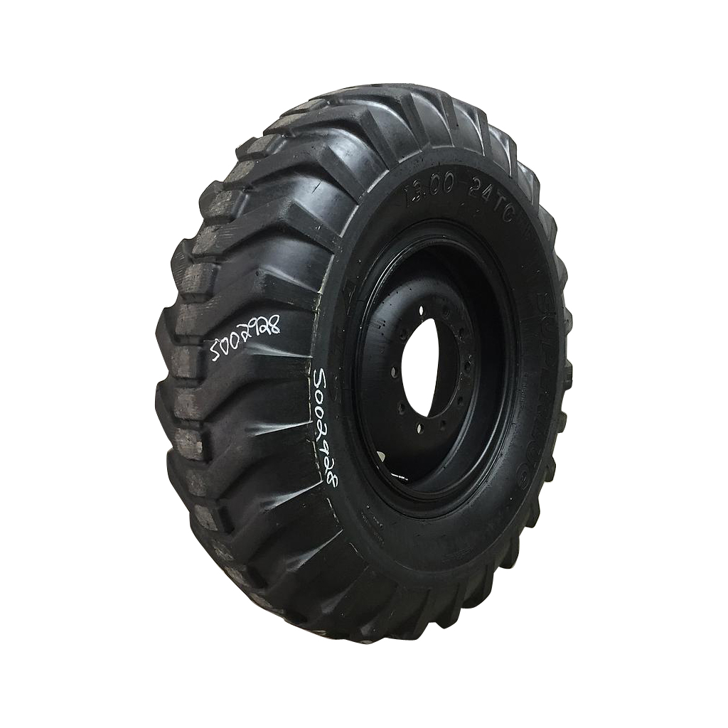 13.00/-24 Specialty Tires of America(STA) Superlug E-2/G-2 on Black 10-Hole OTR Wheel/3-piece 70%