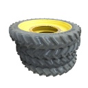 270/95R54 BKT Tires Agrimax RT 955 R-1W on John Deere Yellow 12-Hole Stub Disc 70%
