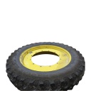 380/105R50 Firestone Radial 9100 R-1 on John Deere Yellow 12-Hole Stub Disc 25%