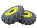 420/85R34 Goodyear Farm Super Traction Radial R-1W on John Deere Yellow 12-Hole Waffle Wheel (Groups of 3 bolts) 65%