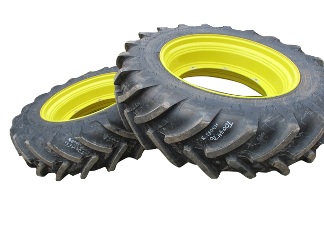 420/85R38 Michelin AgriBib R-1W on John Deere Yellow 0-Hole Stub Disc 99%
