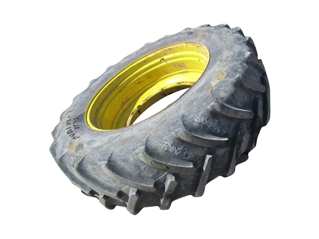 620/70R46 BKT Tires Agrimax RT 765 R-1W on John Deere Yellow 12-Hole Stub Disc 60%