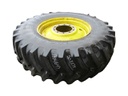20.8/R34 Firestone Radial All Traction 23 R-1 on John Deere Yellow 10-Hole Formed Plate 80%