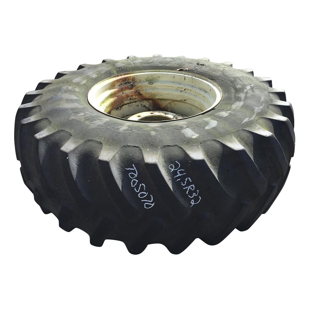 24.5/R32 Firestone Radial All Traction 23 R-1 on Cream 10-Hole Formed Plate 60%