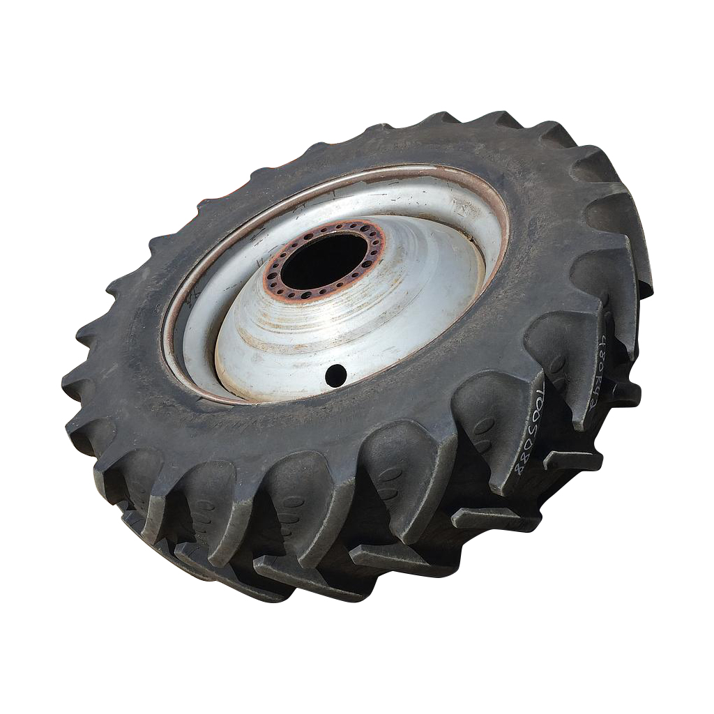 480/80R42 BKT Tires Agrimax RT 855 R-1W on Case IH Silver Mist 20-Hole Dolly Dual 90%