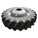 480/80R42 BKT Tires Agrimax RT 855 R-1W on Case IH Silver Mist 20-Hole Dolly Dual 90%