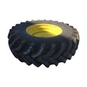 16.9/R26 Firestone Radial All Traction FWD R-1 on John Deere Yellow 8-Hole Stamped Plate 75%