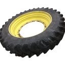 380/90R46 Firestone Radial 9000 R-1W on John Deere Yellow 12-Hole Stub Disc 90%