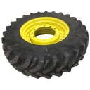 420/90R30 Firestone Radial All Traction FWD R-1 on John Deere Yellow 12-Hole Waffle Wheel (Groups of 2 bolts) 55%