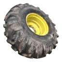 23.1/-26 Goodyear Farm Dyna Torque II R-1 on John Deere Yellow 8-Hole Formed Plate 80%