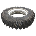 18.4/R42 Firestone Radial All Traction 23 R-1 on John Deere Yellow 0-Hole Double Bevel 38" Cast 65%