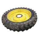 320/90R42 Firestone Radial 9000 R-1W on John Deere Yellow 8-Hole Stub Disc (groups of 2 bolts) 40%