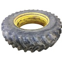 480/80R38 Goodyear Farm Dyna Torque Radial R-1 on John Deere Yellow 0-Hole Double Bevel 38" Cast 65%