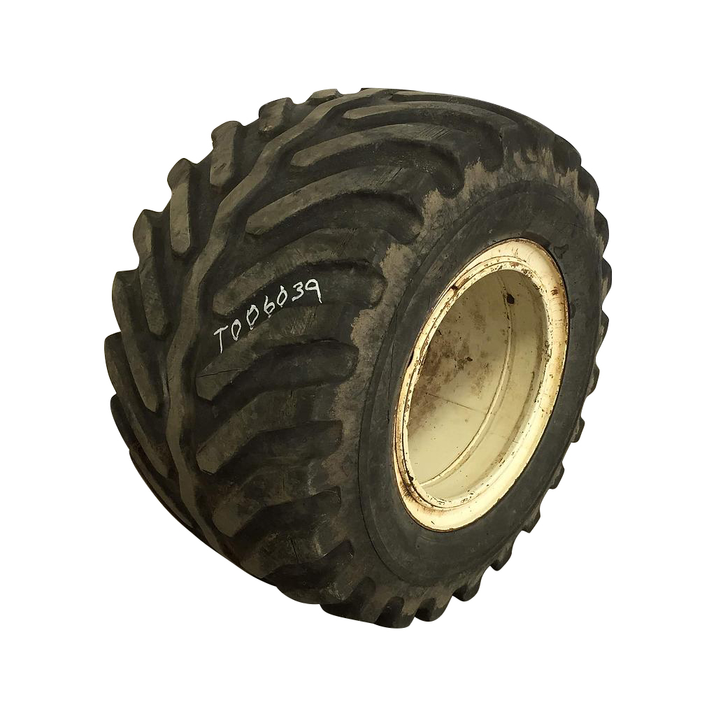 42/25.00-20 Goodyear Farm Super Terra Grip HF-3 on White 0-Hole Terra Rim 35%