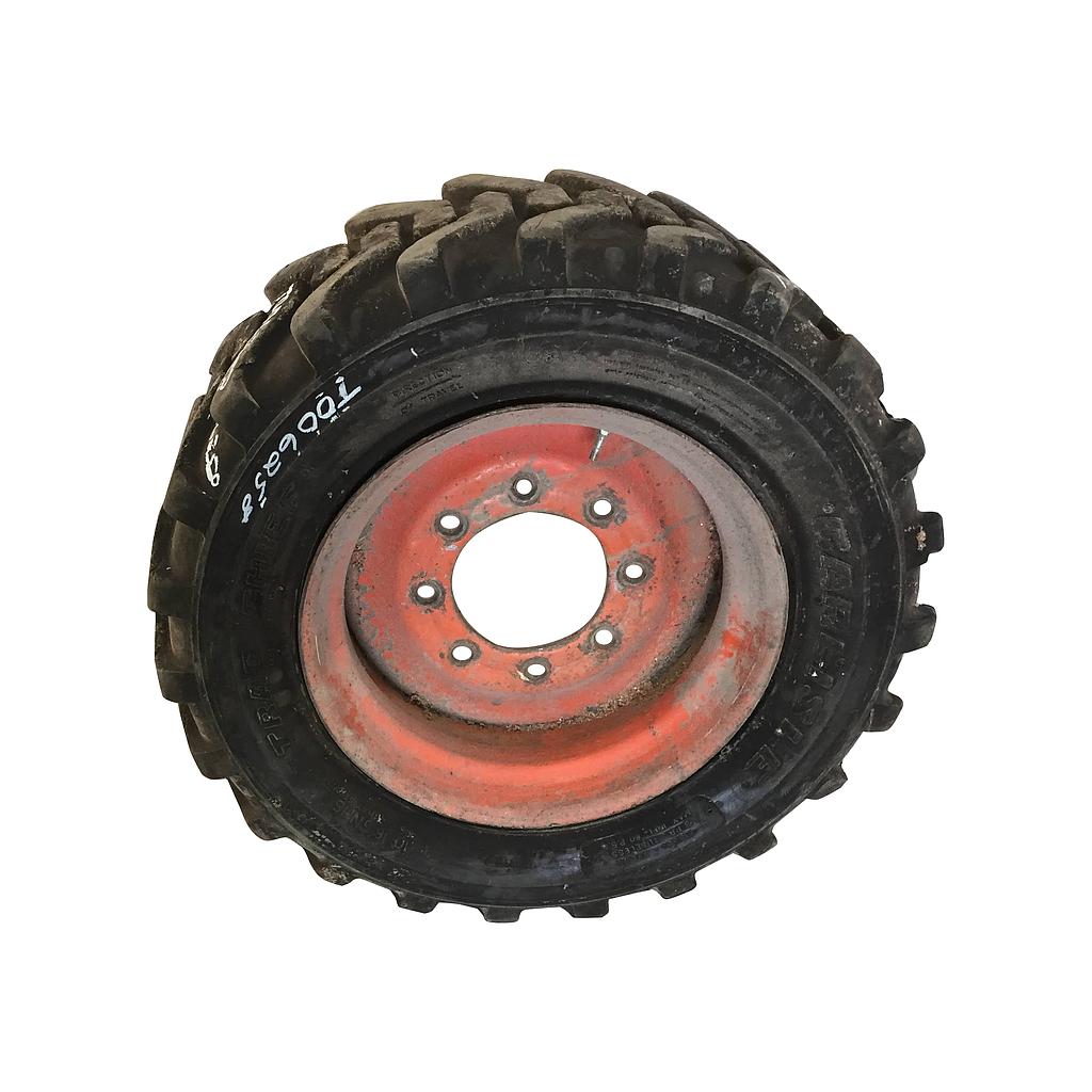 10/-16.5 Carlisle Trac Chief R-4 on Bobcat Orange 8-Hole Skid Steer 85%