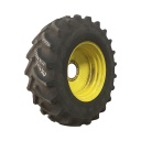 480/70R30 Firestone Radial All Traction DT R-1W on John Deere Yellow 8-Hole Formed Plate 90%
