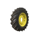 320/85R24 Mitas AC85 Radial R-1W on John Deere Yellow 8-Hole Rim with Clamp/Loop Style 90%