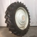 480/80R50 Goodyear Farm DT800 Super Traction R-1W on New Holland White 10-Hole Formed Plate W/Weight Holes 90%