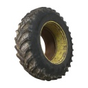 480/80R38 Goodyear Farm Dyna Torque Radial R-1 on John Deere Yellow 0-Hole Band Dual "L" Rail w/16" band 45%