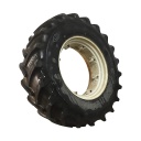 18.4/R34 Goodyear Farm Super Traction Radial R-1W on New Holland White 8-Hole Rim with Clamp/Loop Style 60%