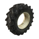 380/85R24 BKT Tires Agrimax RT 855 R-1W on New Holland White 8-Hole Rim with Clamp/Loop Style (groups of 2 bolts) 75%