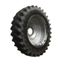 480/80R46 Firestone Radial Deep Tread 23 R-1W on Case IH Silver Mist 10-Hole Formed Plate W/Weight Holes 35%