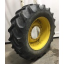480/70R34 Goodyear Farm DT810 Super Traction R-1W on John Deere Yellow 12-Hole Waffle Wheel (Groups of 3 bolts) 65%