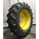 480/70R34 Goodyear Farm DT810 Super Traction R-1W on John Deere Yellow 10-Hole Waffle Wheel (Groups of 3 bolts) 65%