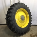 480/80R42 Firestone Radial Deep Tread 23 R-1W on John Deere Yellow 10-Hole Formed Plate W/Weight Holes 75%