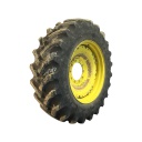 480/70R34 Firestone Radial 9000 R-1W on John Deere Yellow 10-Hole Waffle Wheel (Groups of 3 bolts) 85%