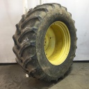710/70R42 Firestone Radial All Traction DT R-1W on John Deere Yellow 10-Hole Formed Plate W/Weight Holes 40%